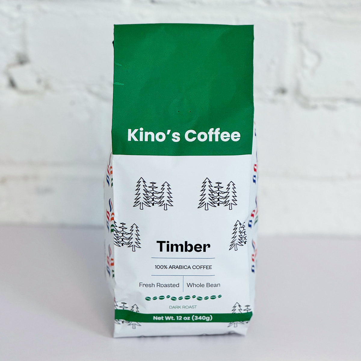 Kinos Coffee - Timber Dark Roast, Mexican Chiapas Beans, Premium SHG EP Arabica Blend - 12 oz