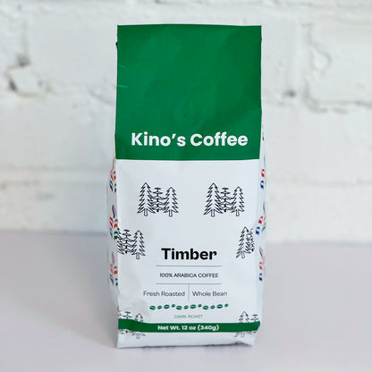 Kinos Coffee - Timber Dark Roast, Mexican Chiapas Beans, Premium SHG EP Arabica Blend - 12 oz