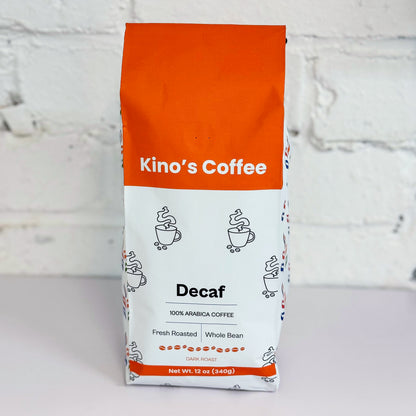 Kinos Coffee - Decaf Dark Roast, Mexican Chiapas Beans, Premium SHG EP Arabica Blend - 12 oz