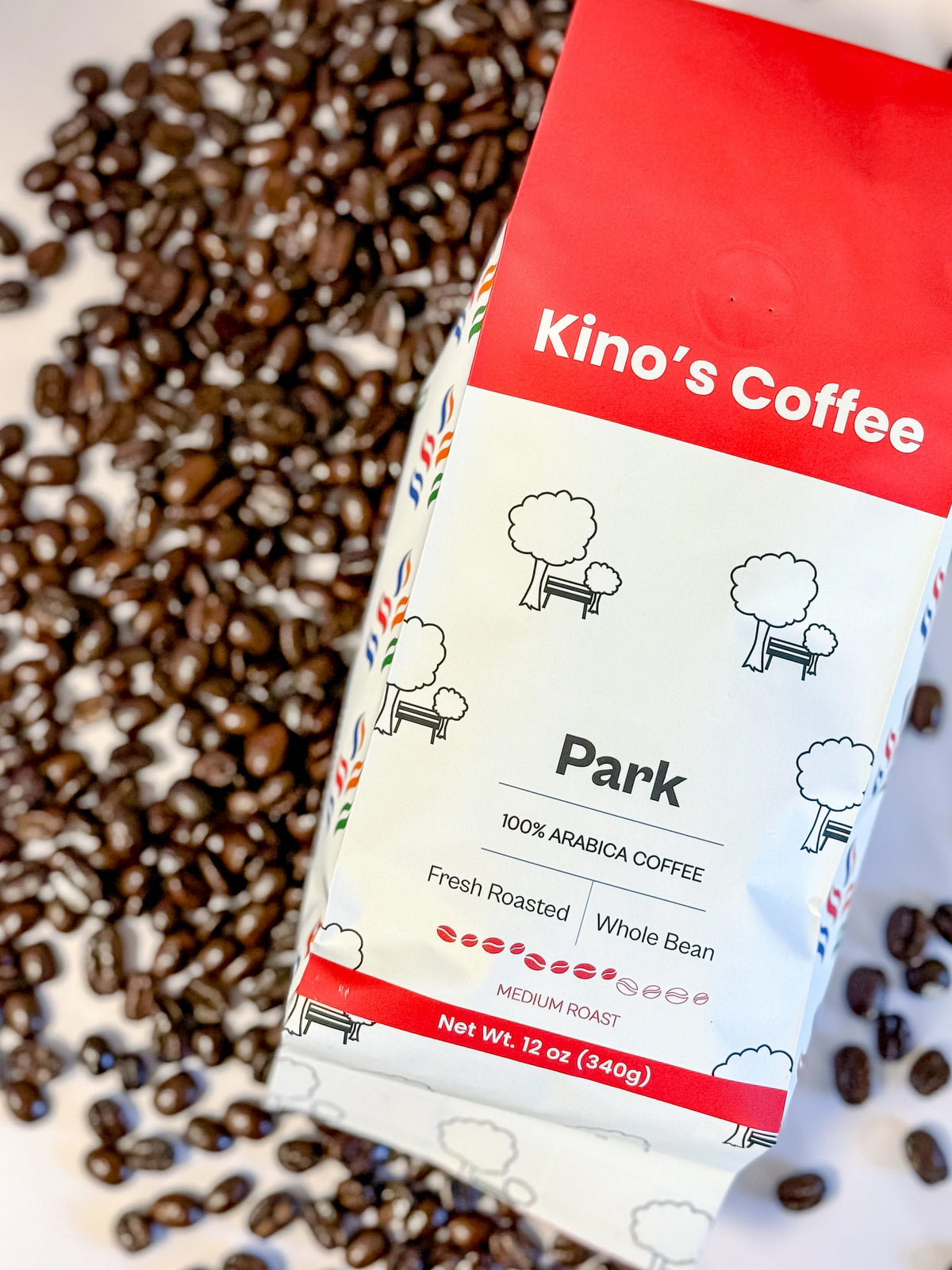 Kinos Coffee - Park Medium Roast, Mexican Chiapas Beans, Premium SHG EP Arabica Blend - 12 oz