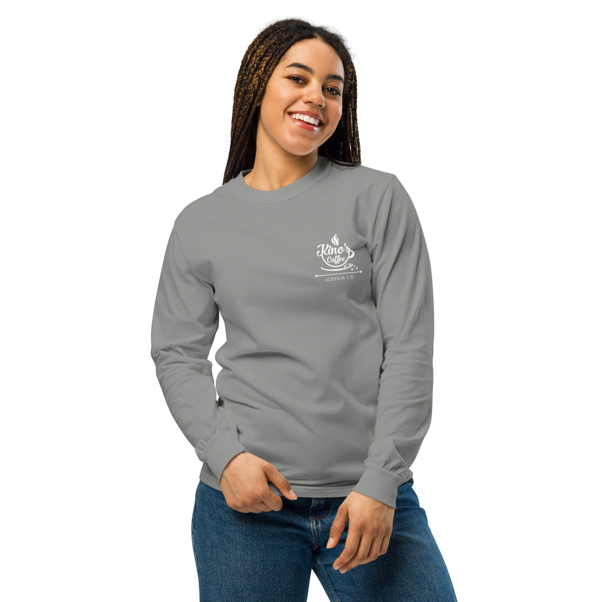 Comfort Colors Long Sleeve (Chest Logo + Joshua 1:9 Back)