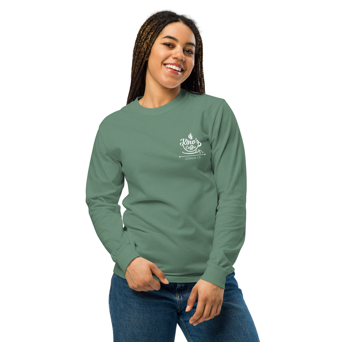 Comfort Colors Long Sleeve (Chest Logo + Joshua 1:9 Back)