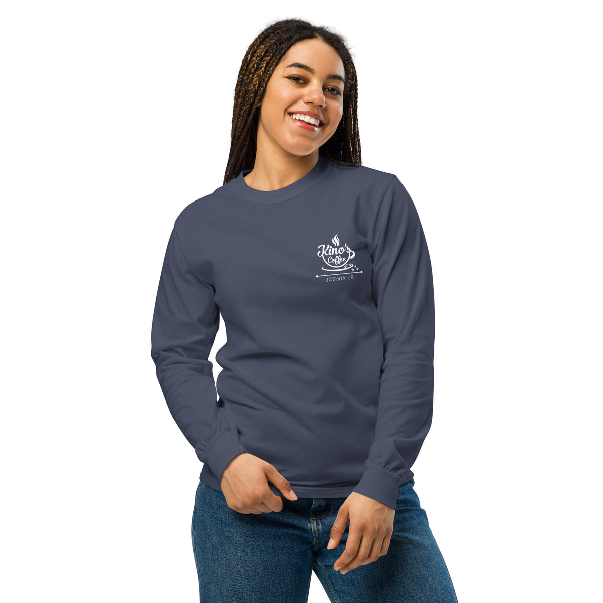Comfort Colors Long Sleeve (Chest Logo + Joshua 1:9 Back)