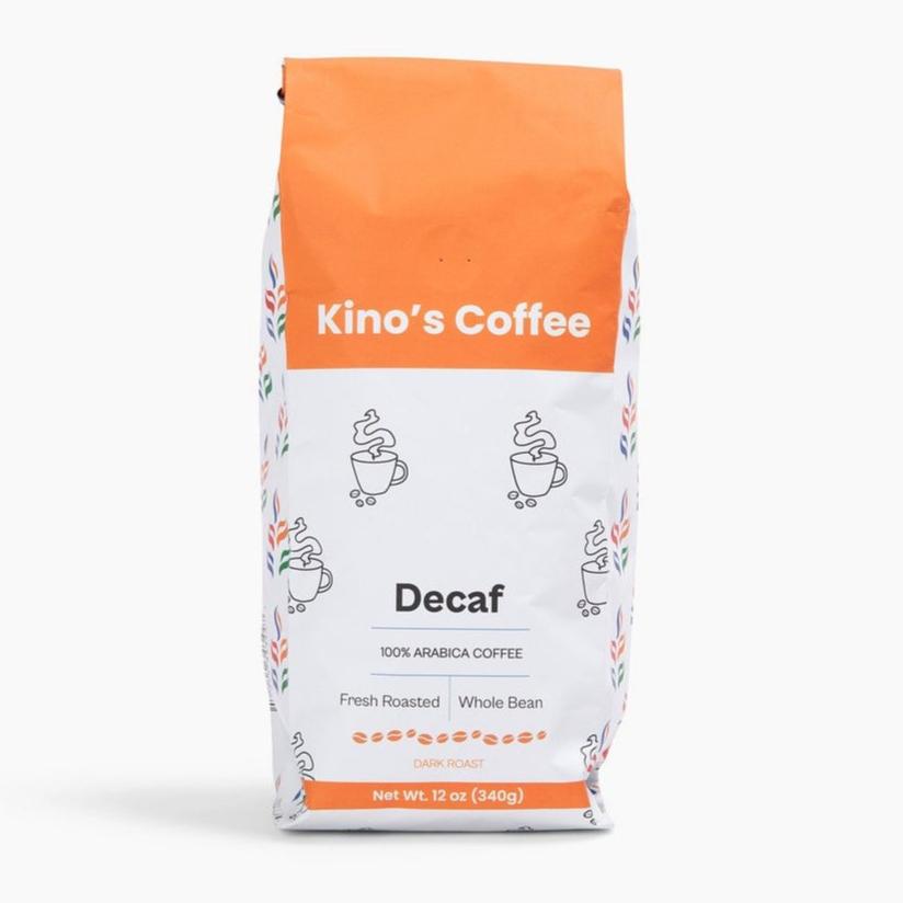 Kinos Coffee - Decaf Dark Roast, Mexican Chiapas Beans, Premium SHG EP Arabica Blend - 12 oz